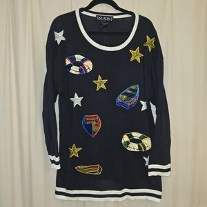 Escada Nautical Beaded Sweater Tunic